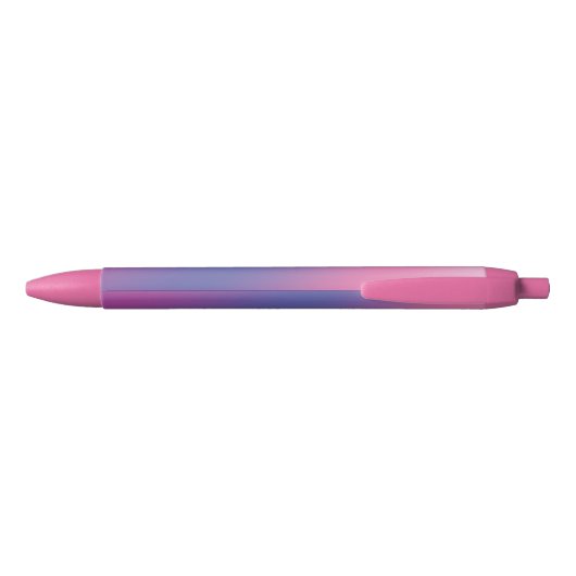 elegant roze paars blauw ombre gradiënt kleurloos zwarte inkt pen (Achterkant)