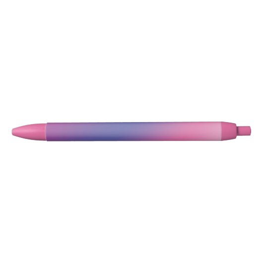 elegant roze paars blauw ombre gradiënt kleurloos zwarte inkt pen (Voorkant)