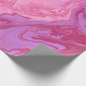 elegant roze paars gemarmerd chic patroon cadeaupapier (Hoek)