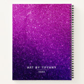 Elegant roze Paars Ombre Glitter Sketchbook Notitieboek (Achterkant)