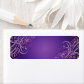 Elegant roze Paarse blanco adreslabel Etiket (Insitu)