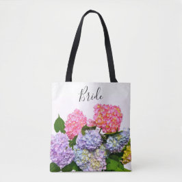 Elegant roze paarse blauw bloemenboeket Bruid Tote Bag
