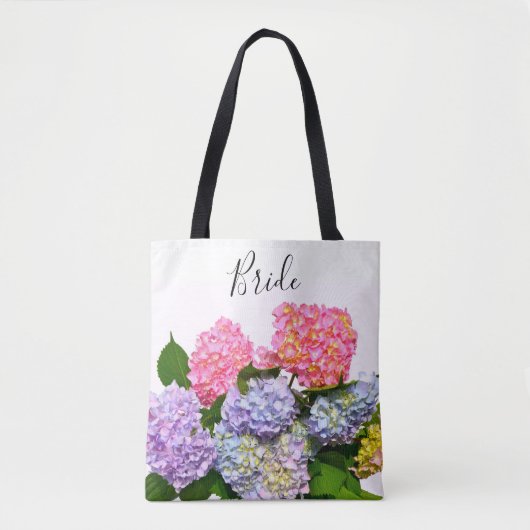 Elegant roze paarse blauw bloemenboeket Bruid Tote Bag (Voorkant)