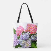 Elegant roze paarse blauw bloemenboeket Bruid Tote Bag (Achterkant)