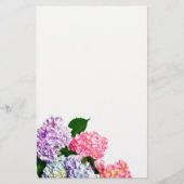 Elegant roze paarse blauw bloemenhortensia boeket briefpapier (Voorkant)