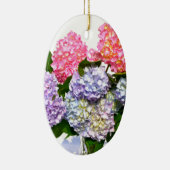 Elegant roze paarse blauw bloemenhortensia boeket keramisch ornament (Rechts)