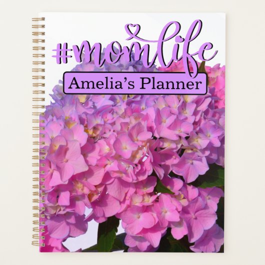 Elegant roze paarse blauw bloemetje Beste mama ooi Planner (Voorkant)