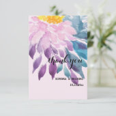 Elegant Roze Paarse Blauw Dahlia Waterverf Art Bedankkaart (Staand voorkant)