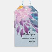 Elegant Roze Paarse Blauw Dahlia Waterverf Art Cadeaulabel (Voorkant)