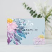 Elegant Roze Paarse Blauw Dahlia Waterverf Art Informatiekaartje (Staand voorkant)