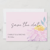 Elegant Roze Paarse Blauw Dahlia Waterverf Art Save The Date (Voorkant)