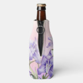 Elegant Roze Paarse Bloemen Quinceanera Party Flesjeskoeler (Fles Achterkant)