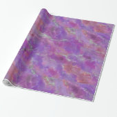 Elegant roze, paarse en zilveren marmerpatroon cadeaupapier (Uitgerold)