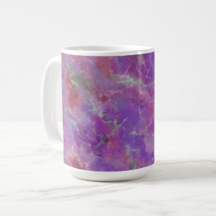 Elegant roze, paarse en zilveren marmerpatroon koffiemok