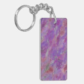 Elegant roze, paarse en zilveren marmerpatroon sleutelhanger (Voorkant Links)