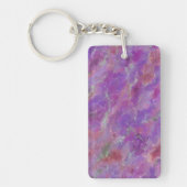 Elegant roze, paarse en zilveren marmerpatroon sleutelhanger (Voorkant)