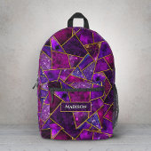 Elegant roze paarse girly geometrisch bedrukte rugzak