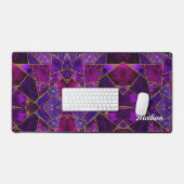 Elegant roze paarse girly geometrisch bureaumat (Keyboard & Muis)