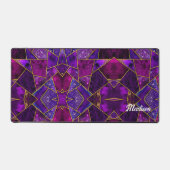 Elegant roze paarse girly geometrisch bureaumat (Voorkant)