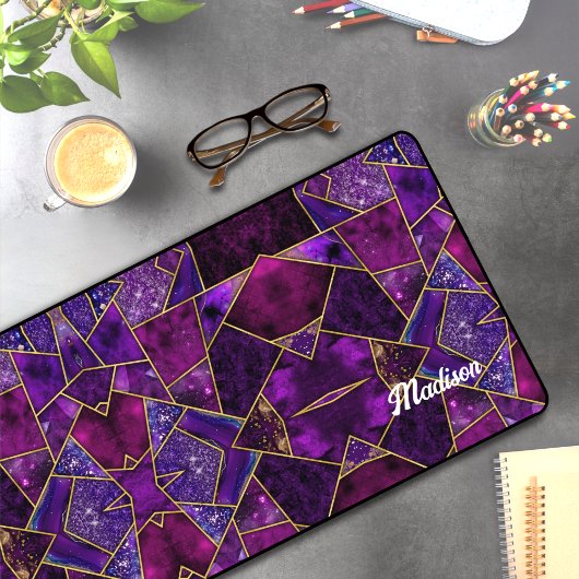 Elegant roze paarse girly geometrisch bureaumat