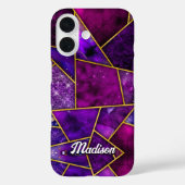 Elegant roze paarse girly geometrisch Case-Mate iPhone case (Achterkant)