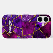 Elegant roze paarse girly geometrisch Case-Mate iPhone case (Achterkant (horizontaal))