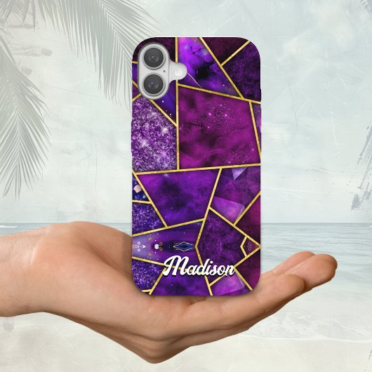 Elegant roze paarse girly geometrisch Case-Mate iPhone case