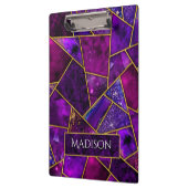 Elegant roze paarse girly geometrisch klembord (Links)