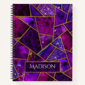 Elegant roze paarse girly geometrisch notitieboek (Voorkant)