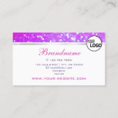 Elegant roze Paarse glitter Sparkle Stars and Logo Visitekaartje (Achterkant)