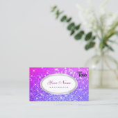 Elegant roze Paarse glitter Sparkle Stars and Logo Visitekaartje (Staand voorkant)