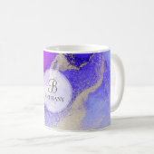Elegant roze Paarse goudmonogram koffie Mok (Voorkant rechts)