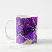 Elegant roze Paarse goudmonogram koffie Mok (Links)