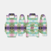 Elegant Roze paarse groene feestdag Snowflakes ste Bedankdoosjes (Uitgevouwen)