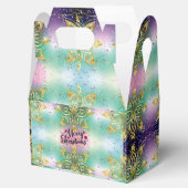 Elegant Roze paarse groene feestdag Snowflakes ste Bedankdoosjes (Geopend)