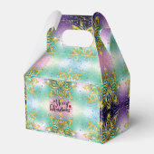 Elegant Roze paarse groene feestdag Snowflakes ste Bedankdoosjes (Voorkant Zijde)