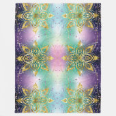 Elegant Roze paarse groene feestdag Snowflakes ste Fleece Deken (Voorkant)