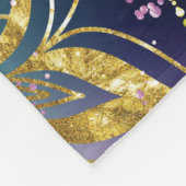 Elegant Roze paarse groene feestdag Snowflakes ste Fleece Deken (Hoek)