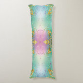 Elegant Roze paarse groene feestdag Snowflakes ste Lichaamskussen (Voorkant Verticaal)