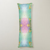 Elegant Roze paarse groene feestdag Snowflakes ste Lichaamskussen (Achterkant (Verticaal))