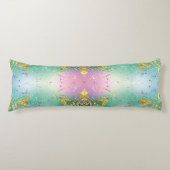 Elegant Roze paarse groene feestdag Snowflakes ste Lichaamskussen (Voorkant)