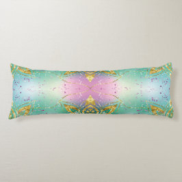 Elegant Roze paarse groene feestdag Snowflakes ste Lichaamskussen