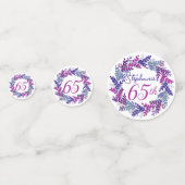 Elegant Roze Paarse krans 65th Verjaardag Confetti (Voorkanten)