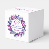 Elegant Roze Paarse krans 95e verjaardagsfeestje Bedankdoosjes (Achterkant)