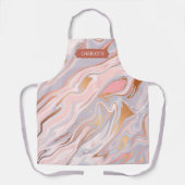 Elegant Roze Paarse Marmeren Chique Gepersonalisee Schort (Voorkant)