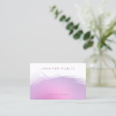 Elegant roze Paarse moderne professionele Sjabloon Visitekaartje (Staand voorkant)