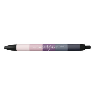 Elegant roze Paarse monogram Zwarte Inkt Pen