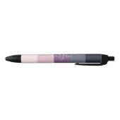 Elegant roze Paarse monogram Zwarte Inkt Pen (Bodem)