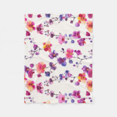 Elegant roze paarse orchidee patroon fleece deken (Voorkant)