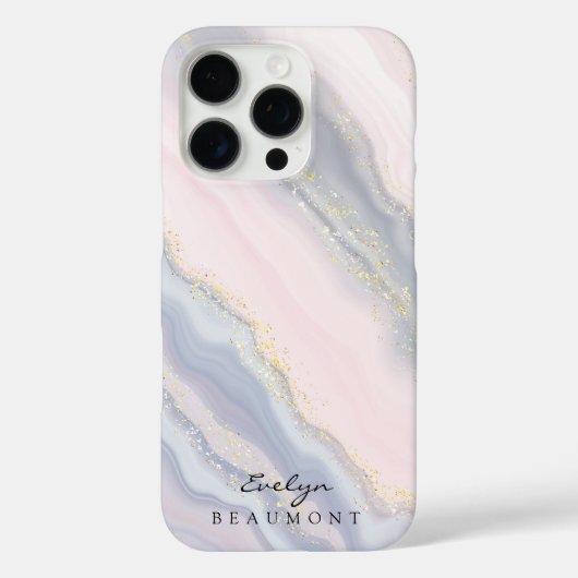 Elegant Roze Paarse Pastel Marmer  Case-Mate iPhone Case (Achterkant)